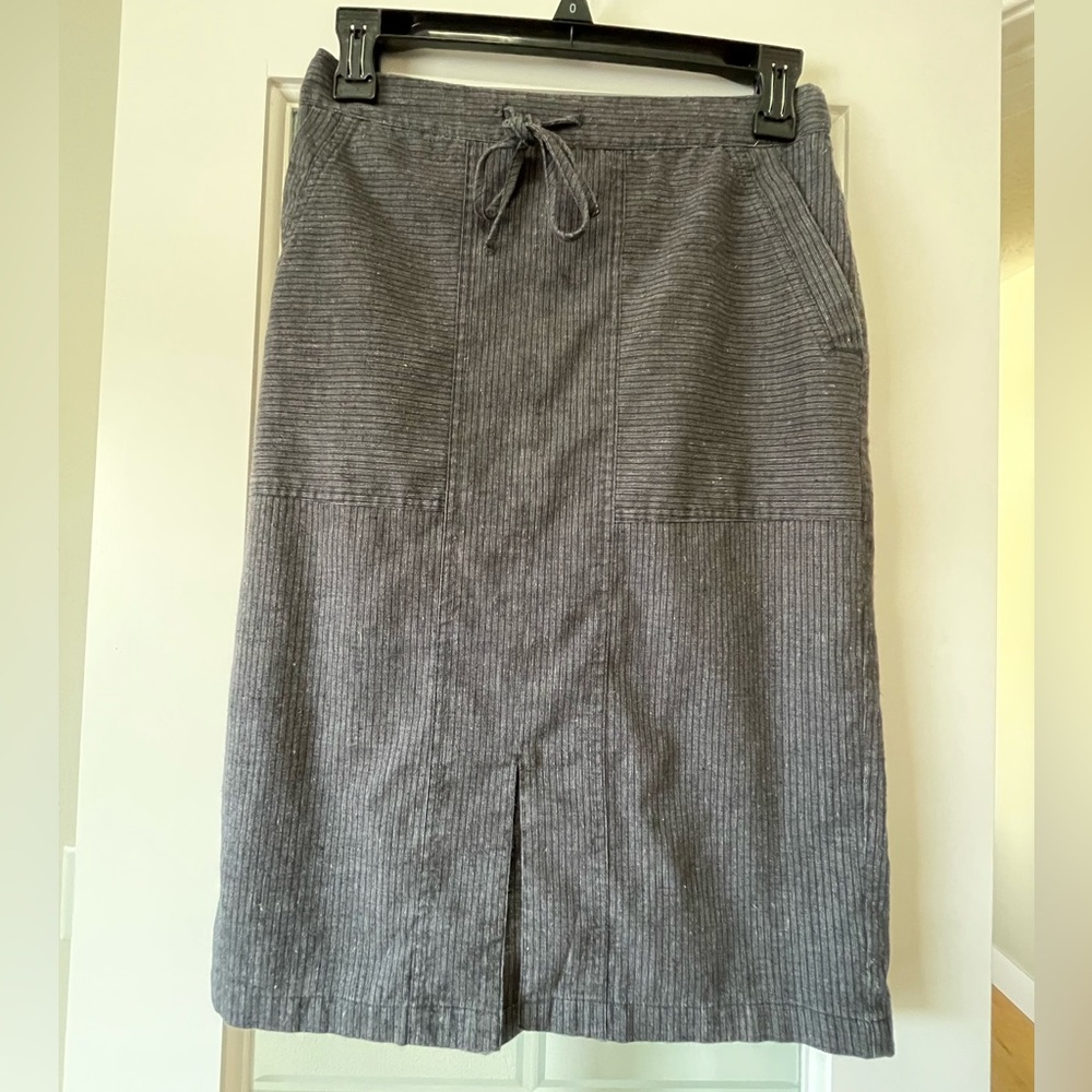 PrAna Hemp Blend Drawstring Short Skirt with Back Elastic Charcoal Gray XS